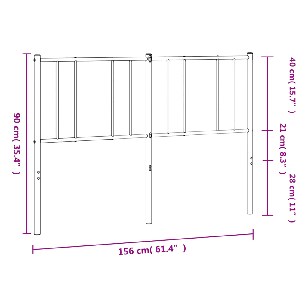 Ersatz-Kopfteil Metall Weiß 150 cm