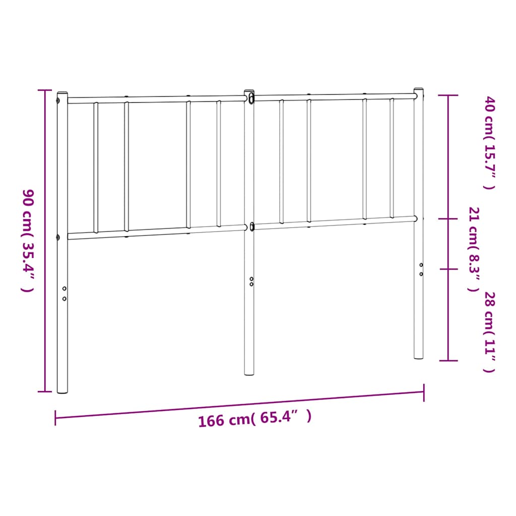 Ersatz-Kopfteil Metall Weiß 160 cm