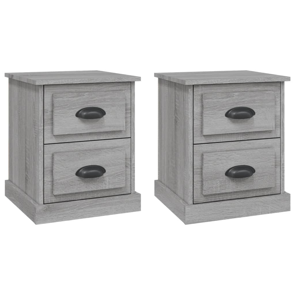 Nachttische 2 Stk. Grau Sonoma 39x39x47,5 cm Holzwerkstoff