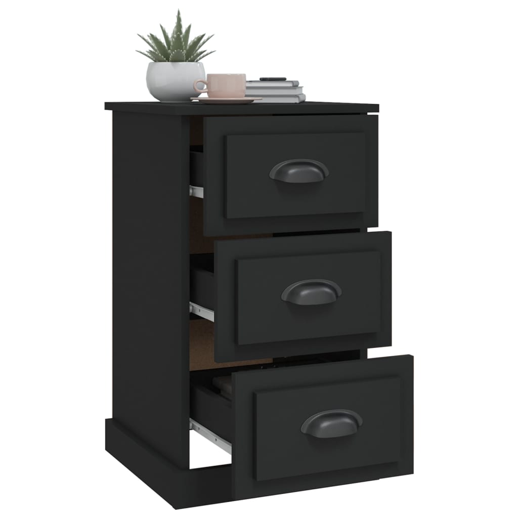 Nachttisch Schwarz 39x39x67 cm Holzwerkstoff