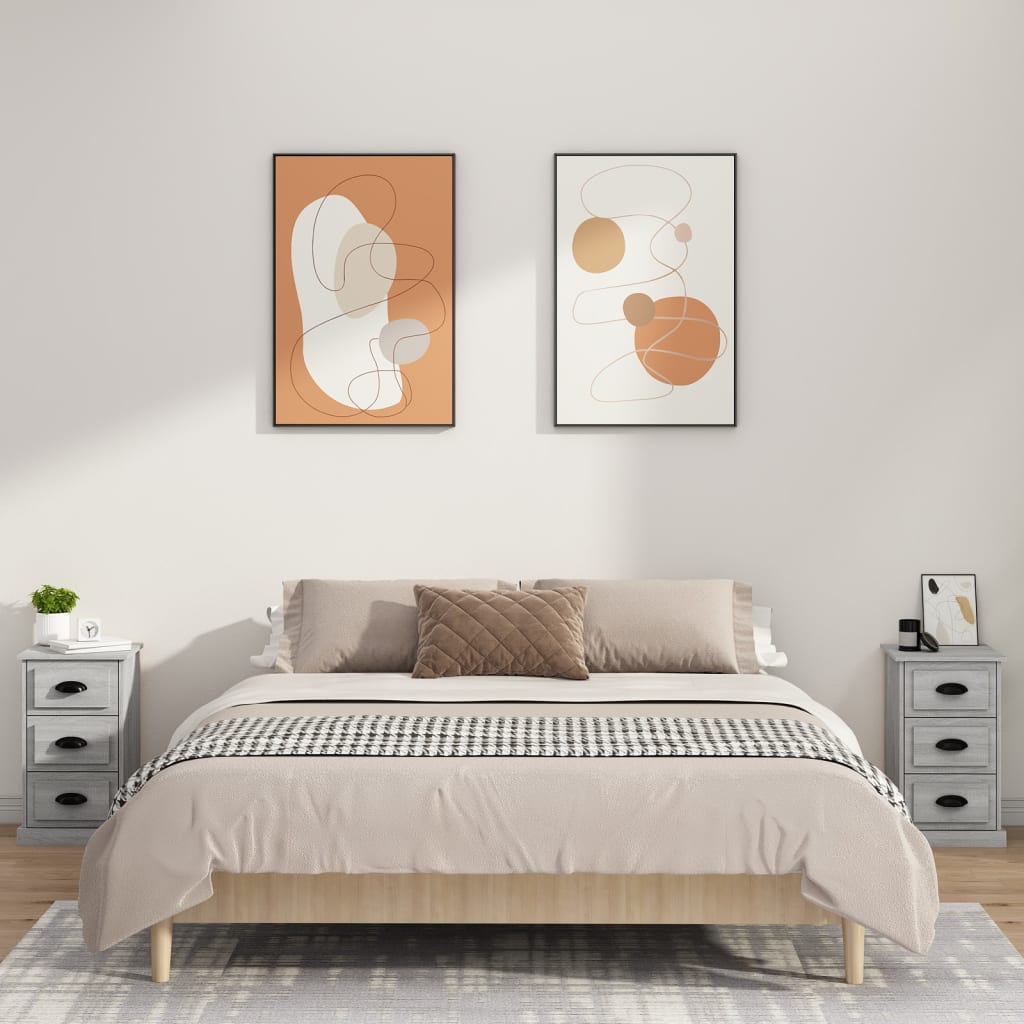 Nachttisch Grau Sonoma 39x39x67 cm Holzwerkstoff