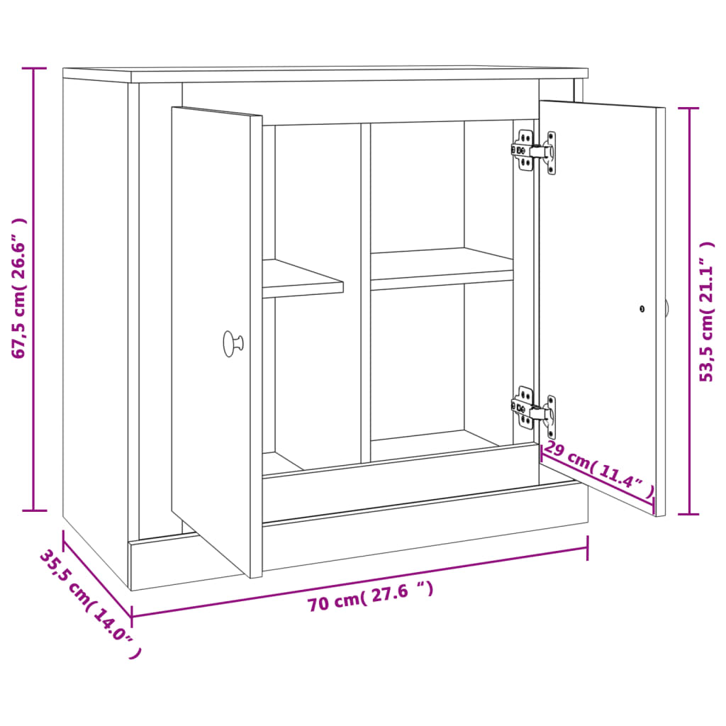 Sideboard Betongrau 70x35,5x67,5 cm Holzwerkstoff