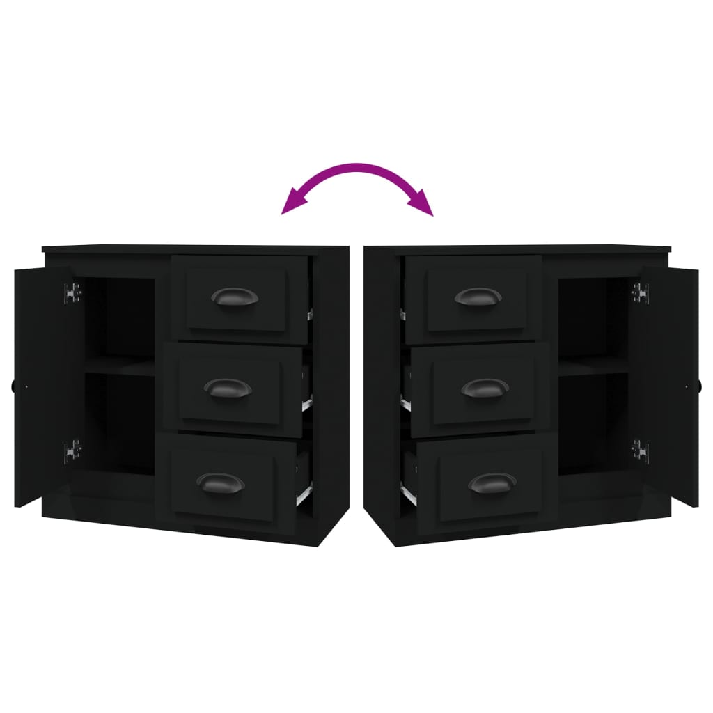 Sideboard Schwarz 70x35,5x67,5 cm Holzwerkstoff