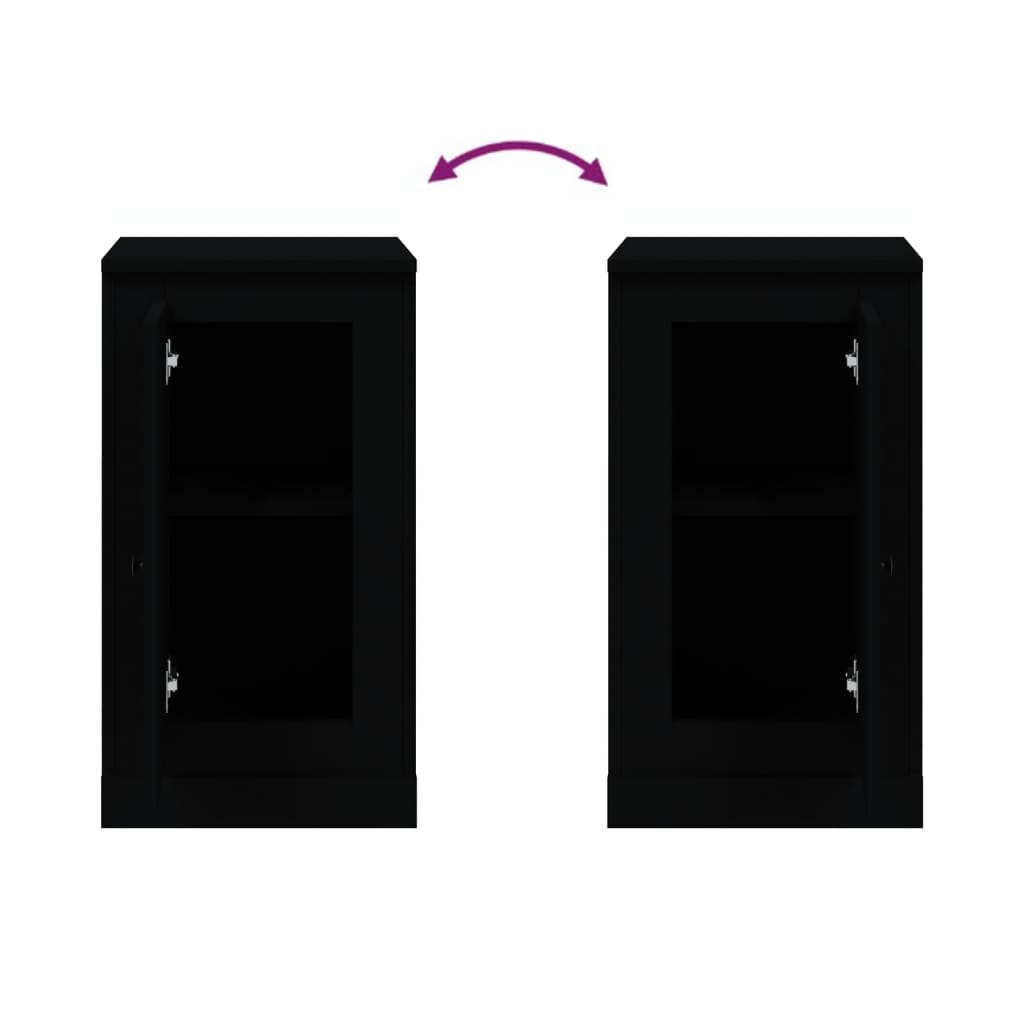 Sideboards 2 Stk. Schwarz 37,5x35,5x67,5 cm Holzwerkstoff