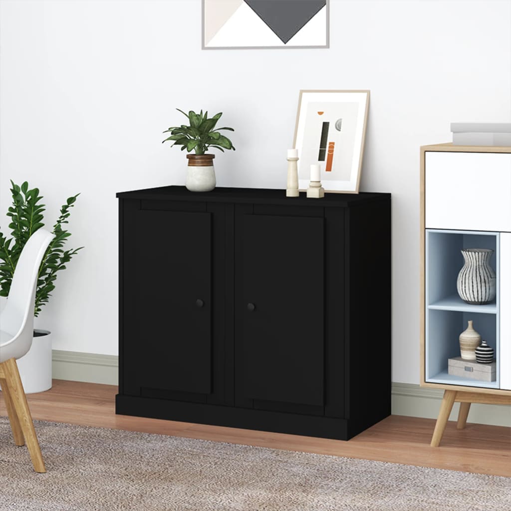 Sideboards 2 Stk. Schwarz 37,5x35,5x67,5 cm Holzwerkstoff
