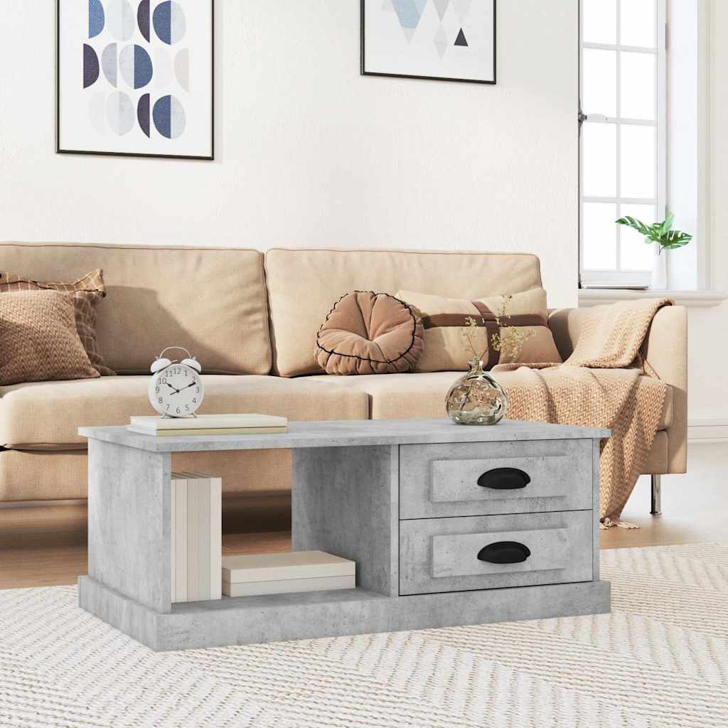 Couchtisch Betongrau 90x50x35 cm Holzwerkstoff
