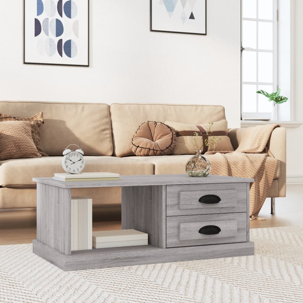 Couchtisch Grau Sonoma 90x50x35 cm Holzwerkstoff
