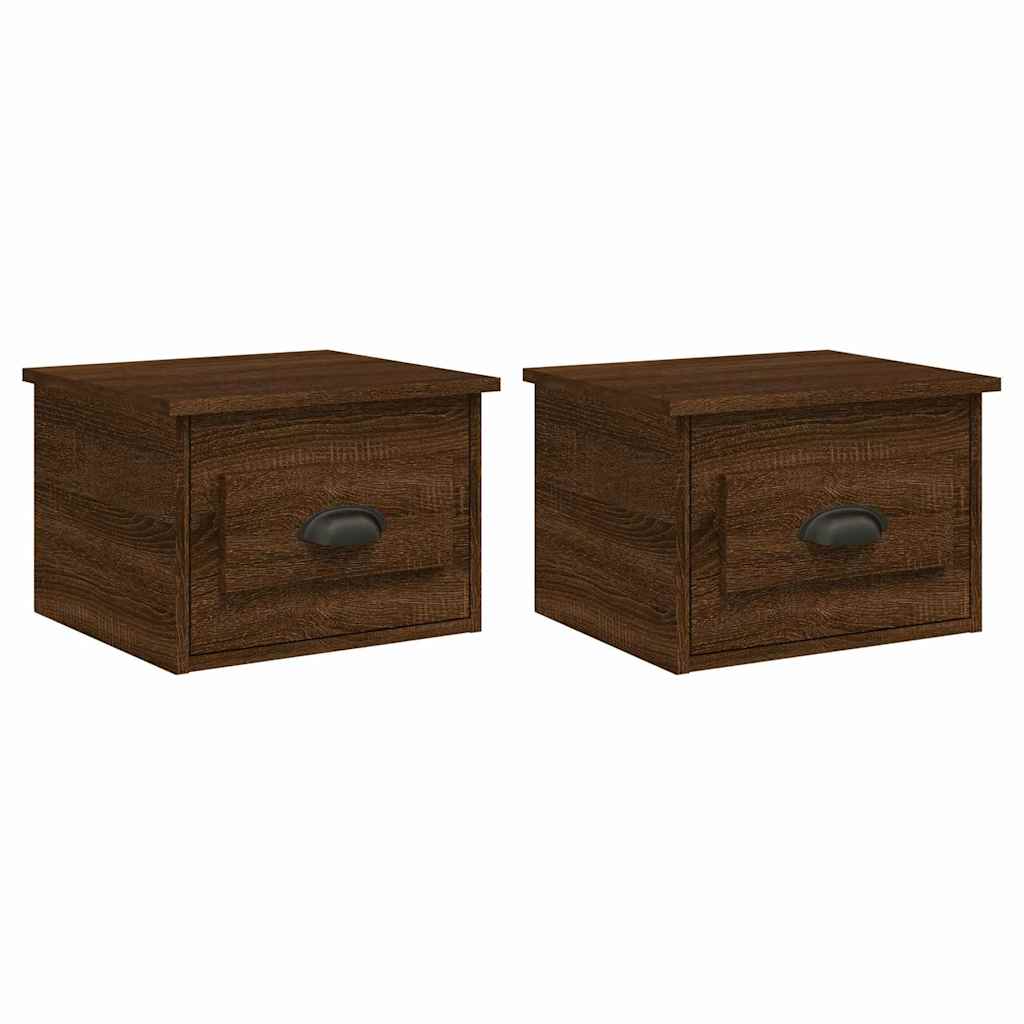 Wand-Nachttische 2 Stk. Braun Eichen-Optik 41,5x36x28 cm