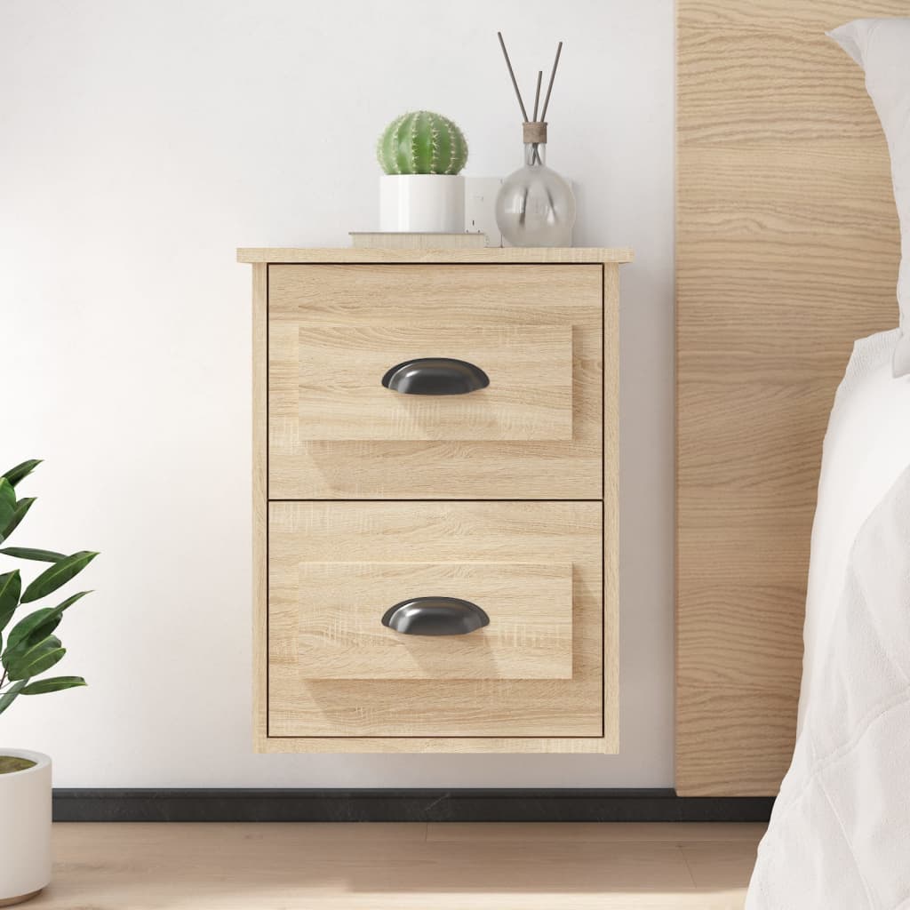 Wand-Nachttische 2 Stk. Sonoma-Eiche 41,5x36x53 cm