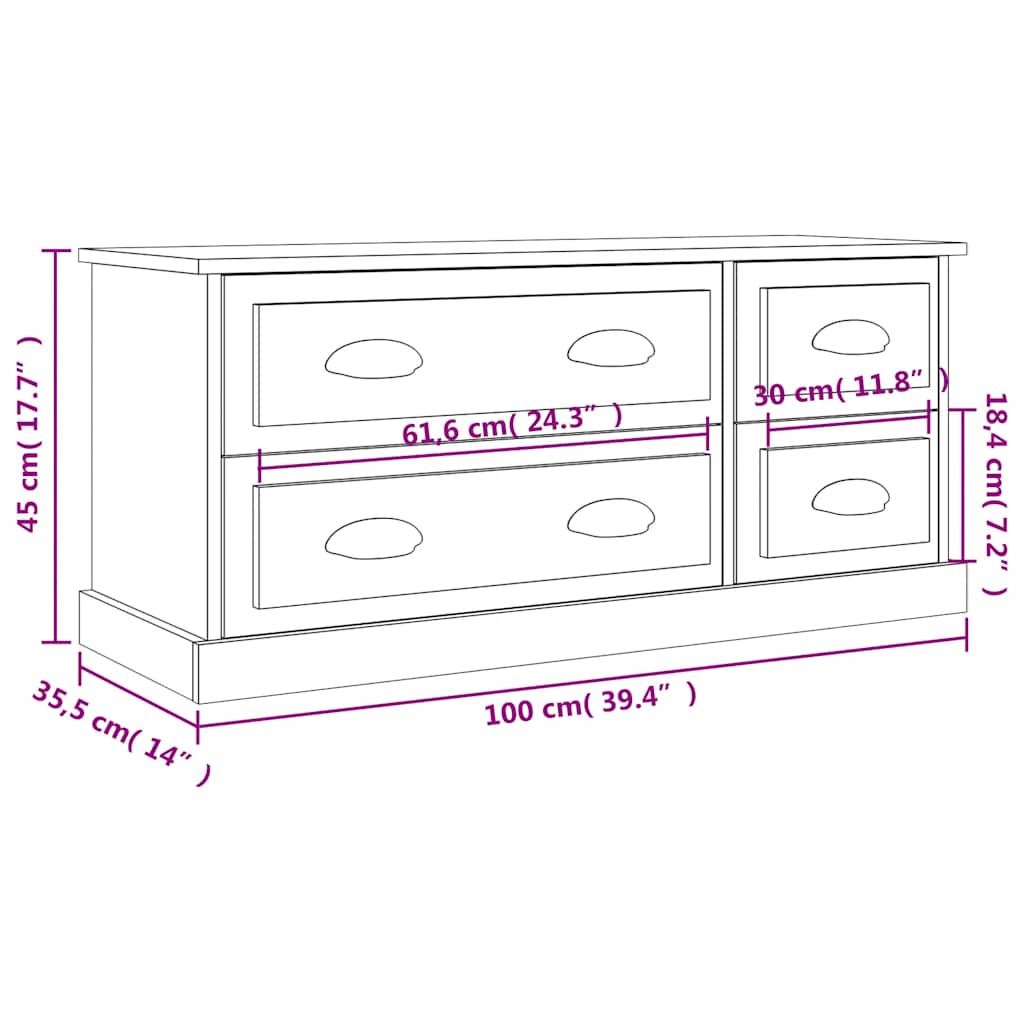 TV-Schrank Sonoma-Eiche 100x35,5x45 cm Holzwerkstoff