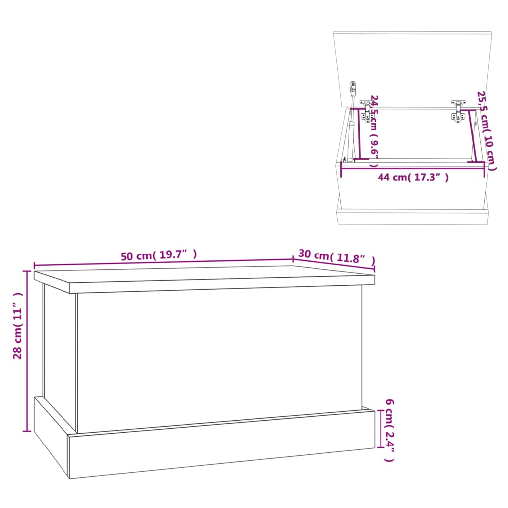 Aufbewahrungsbox Weiß 50 x 30 x 28 cm Holzwerkstoff
