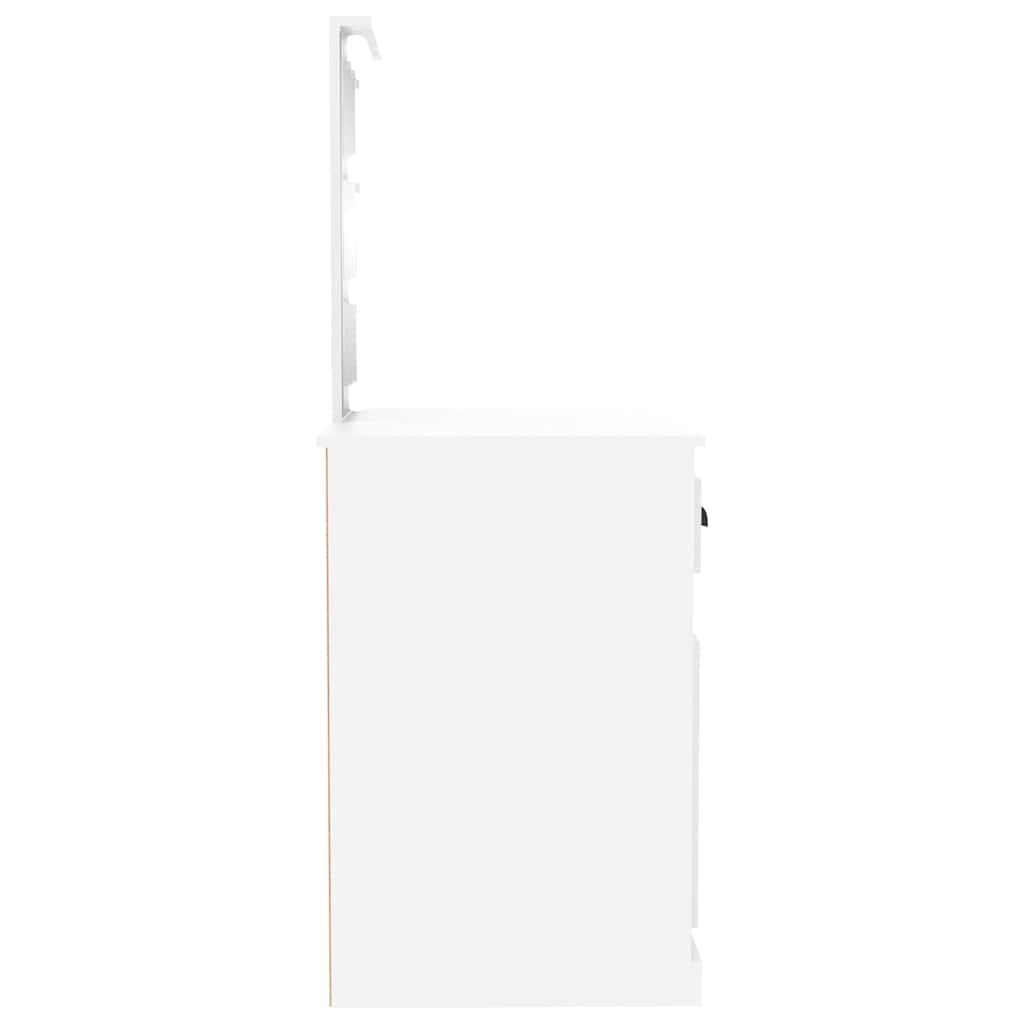 Schminktisch mit LED Weiß 90x50x132,5 cm Holzwerkstoff