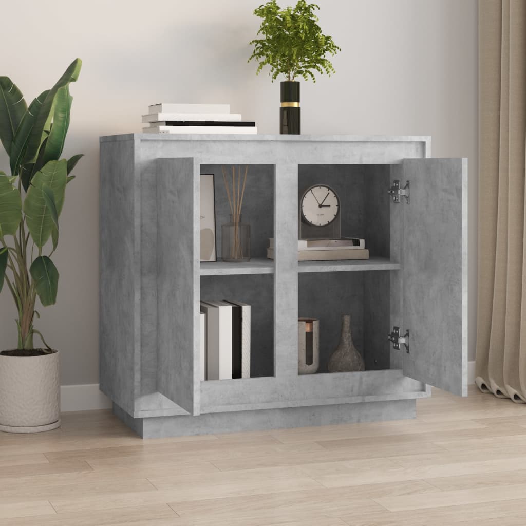 Sideboard Betongrau 80x34x75 cm Holzwerkstoff