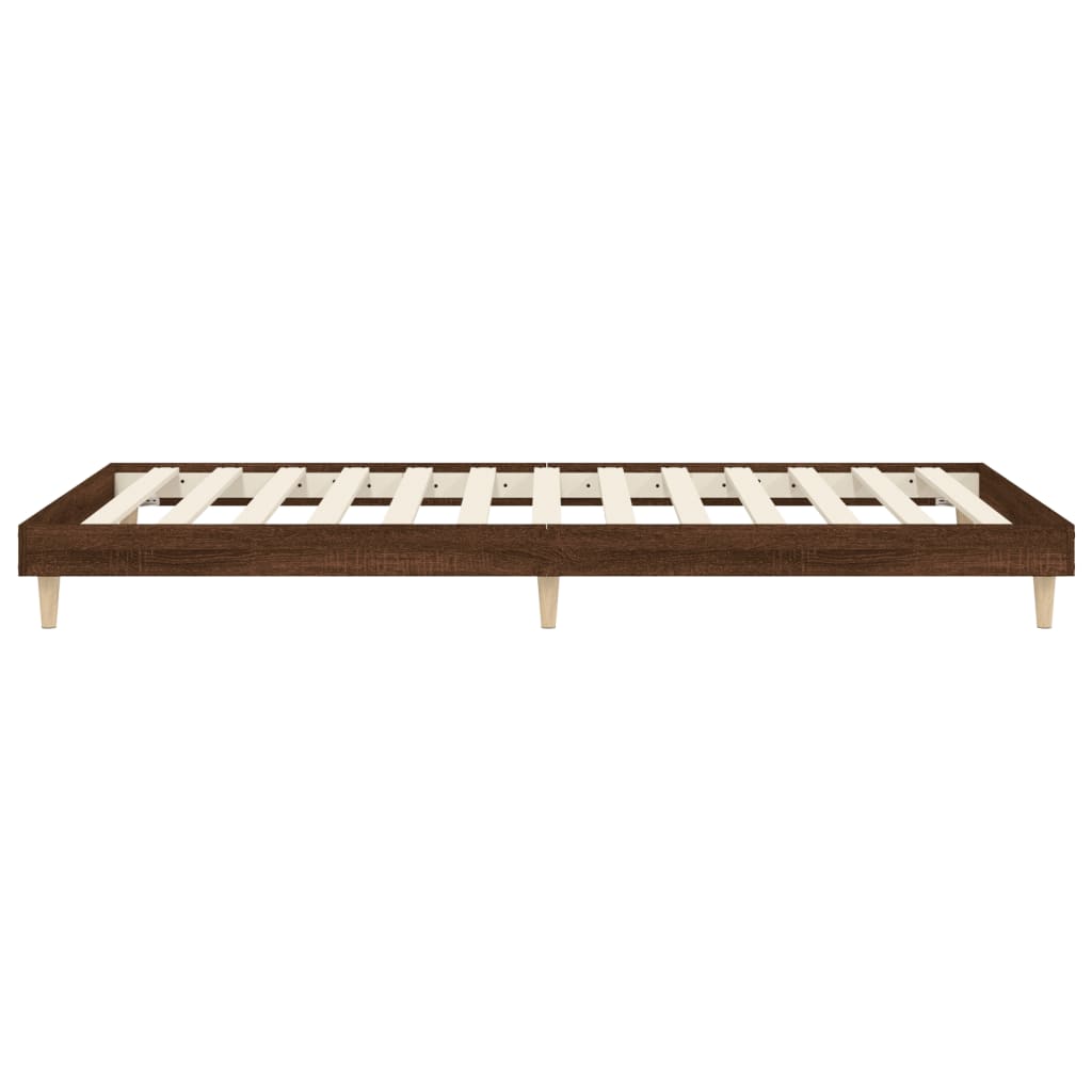 Bettgestell ohne Matratze Braun Eiche 90x200 cm Holzwerkstoff