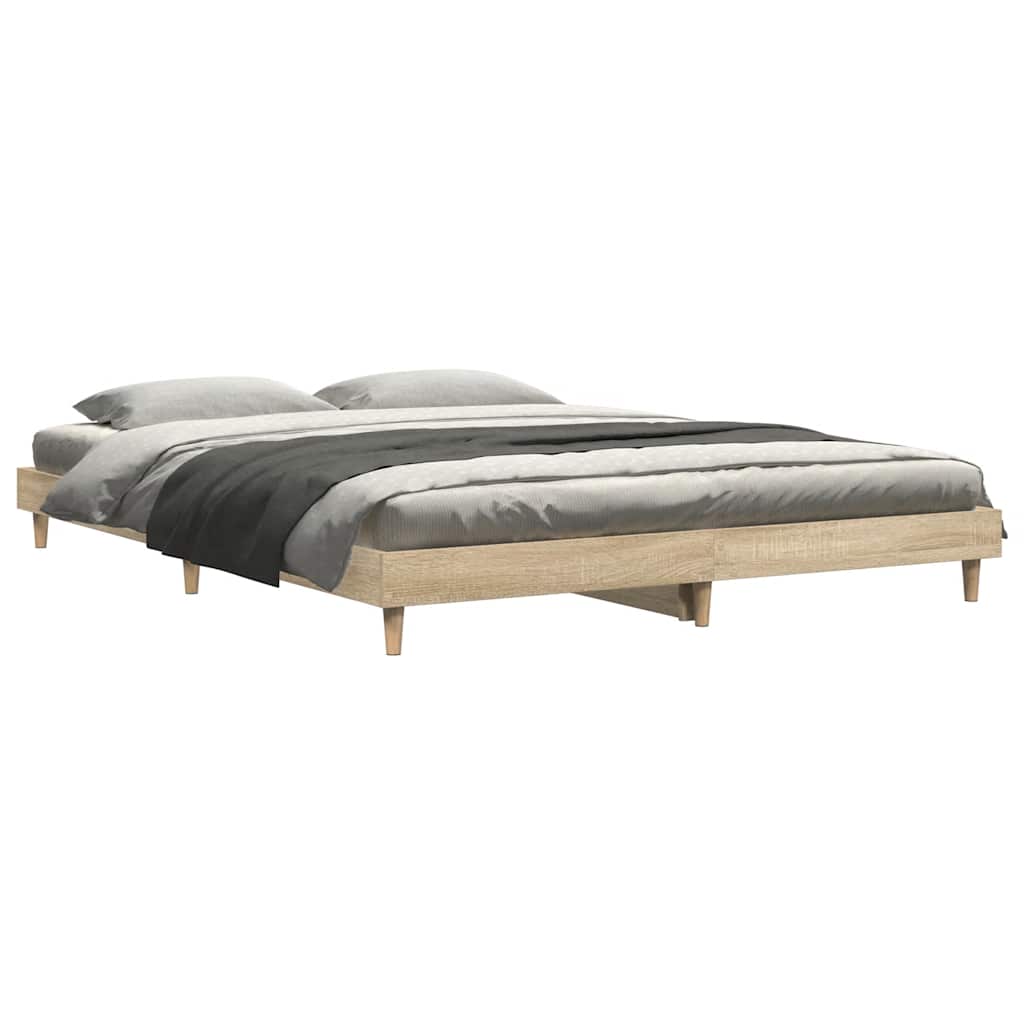 Bettgestell Sonoma-Eiche 135x190 cm Holzwerkstoff