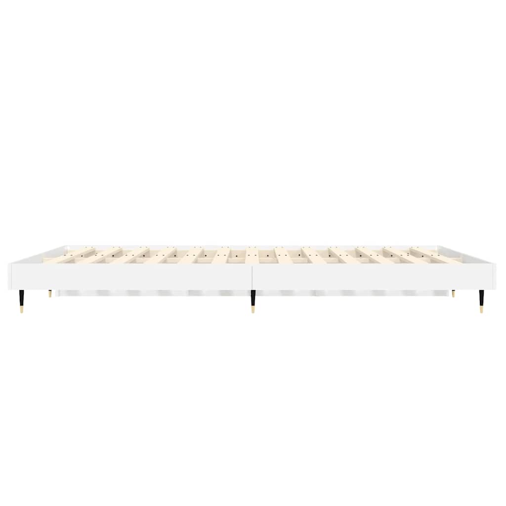 Bettgestell Hochglanz-Weiß 135x190 cm Holzwerkstoff