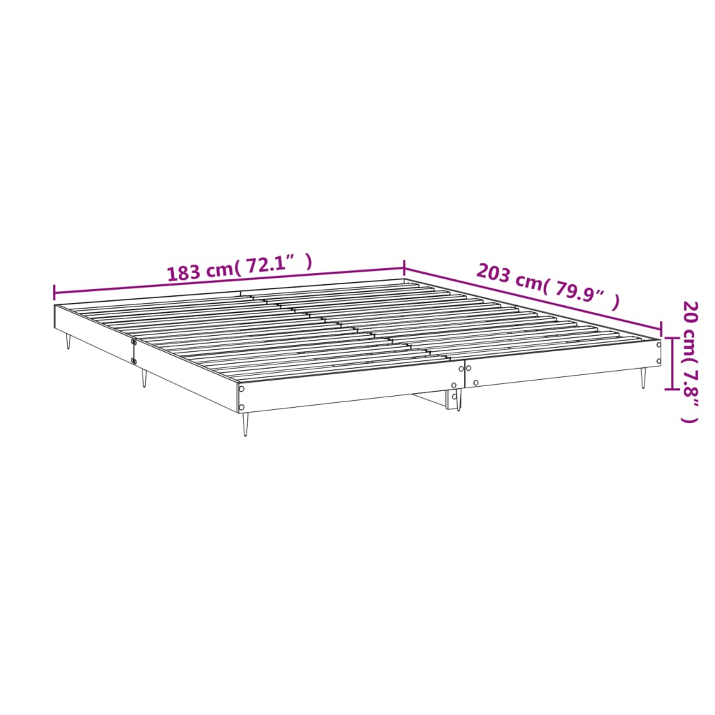 Bettgestell ohne Matratze Schwarz 180x200 cm Holzwerkstoff