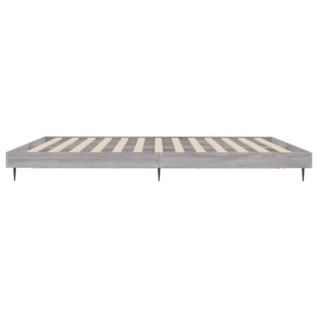 Bettgestell ohne Matratze Grau Sonoma 160x200 cm Holzwerkstoff