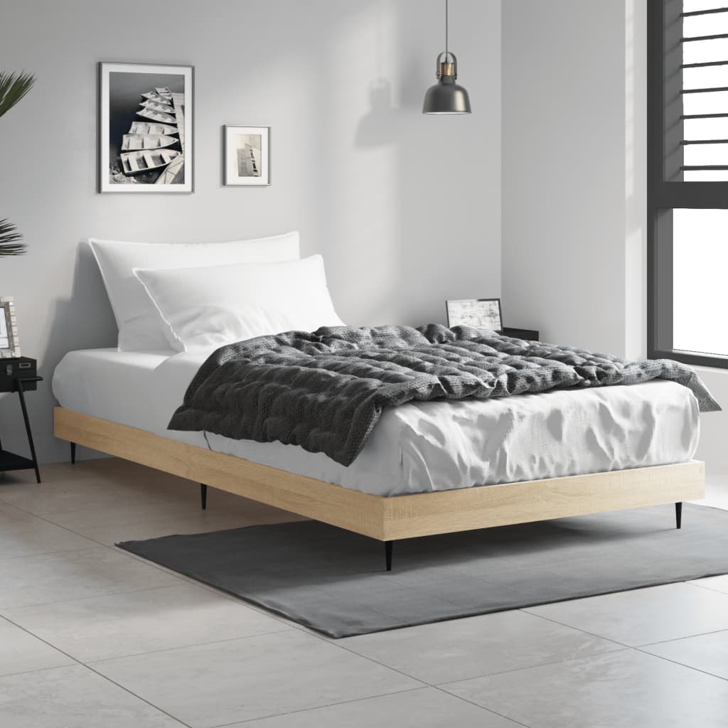 Bettgestell ohne Matratze Sonoma-Eiche 100x200 cm Holzwerkstoff