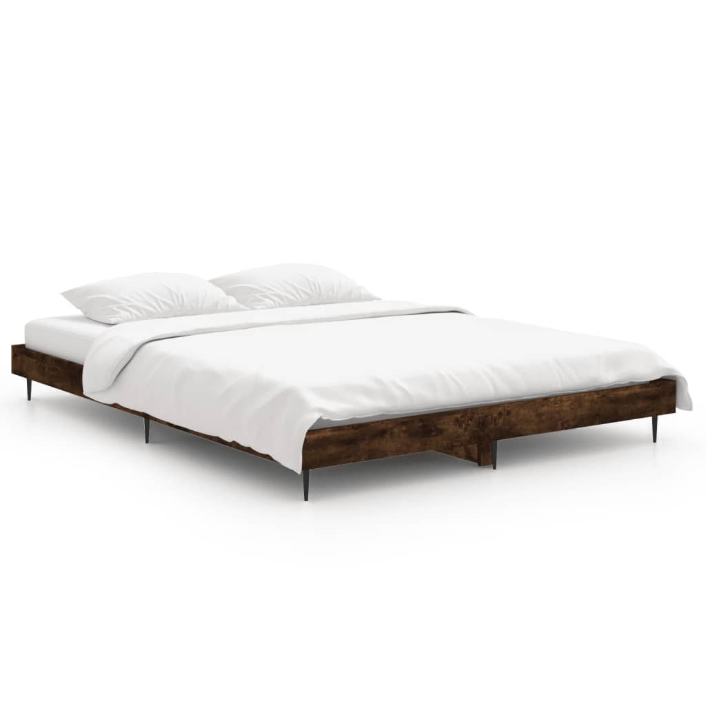 Bettgestell Räuchereiche 135x190 cm Holzwerkstoff