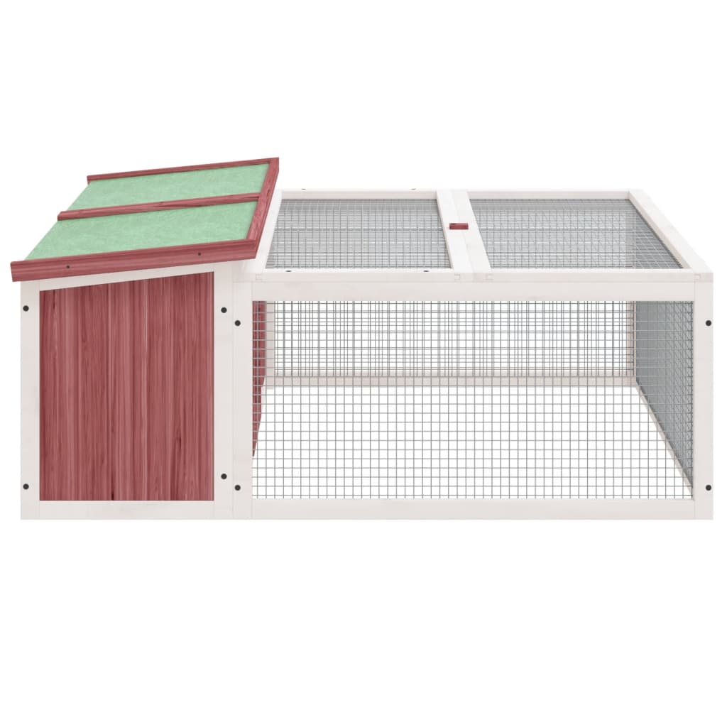 Kaninchenstall Mokka 117,5x97x47,5 cm Massivholz Kiefer