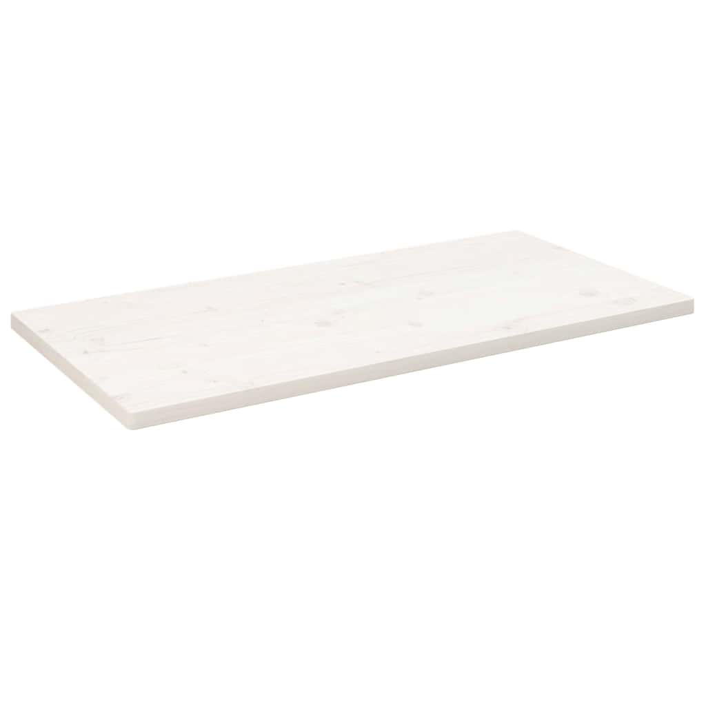 Tischplatte Weiß 110x55x2,5 cm Massivholz Kiefer Rechteckig