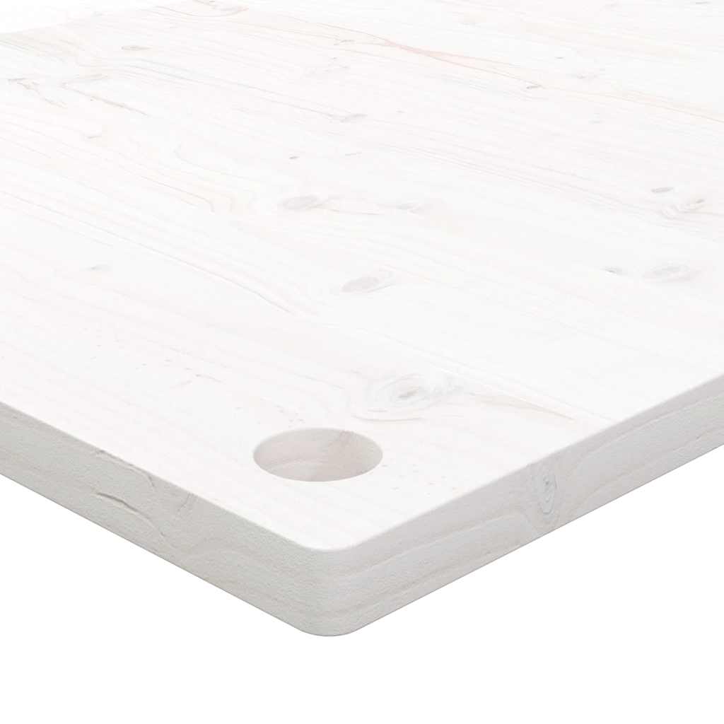 Schreibtischplatte Weiß 110x60x2,5 cm Massivholz Kiefer
