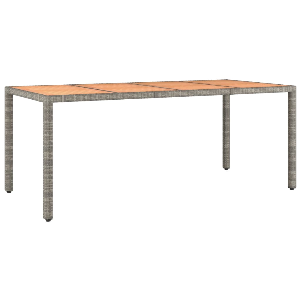 7-tlg. Garten-Essgruppe mit Kissen Grau Poly Rattan