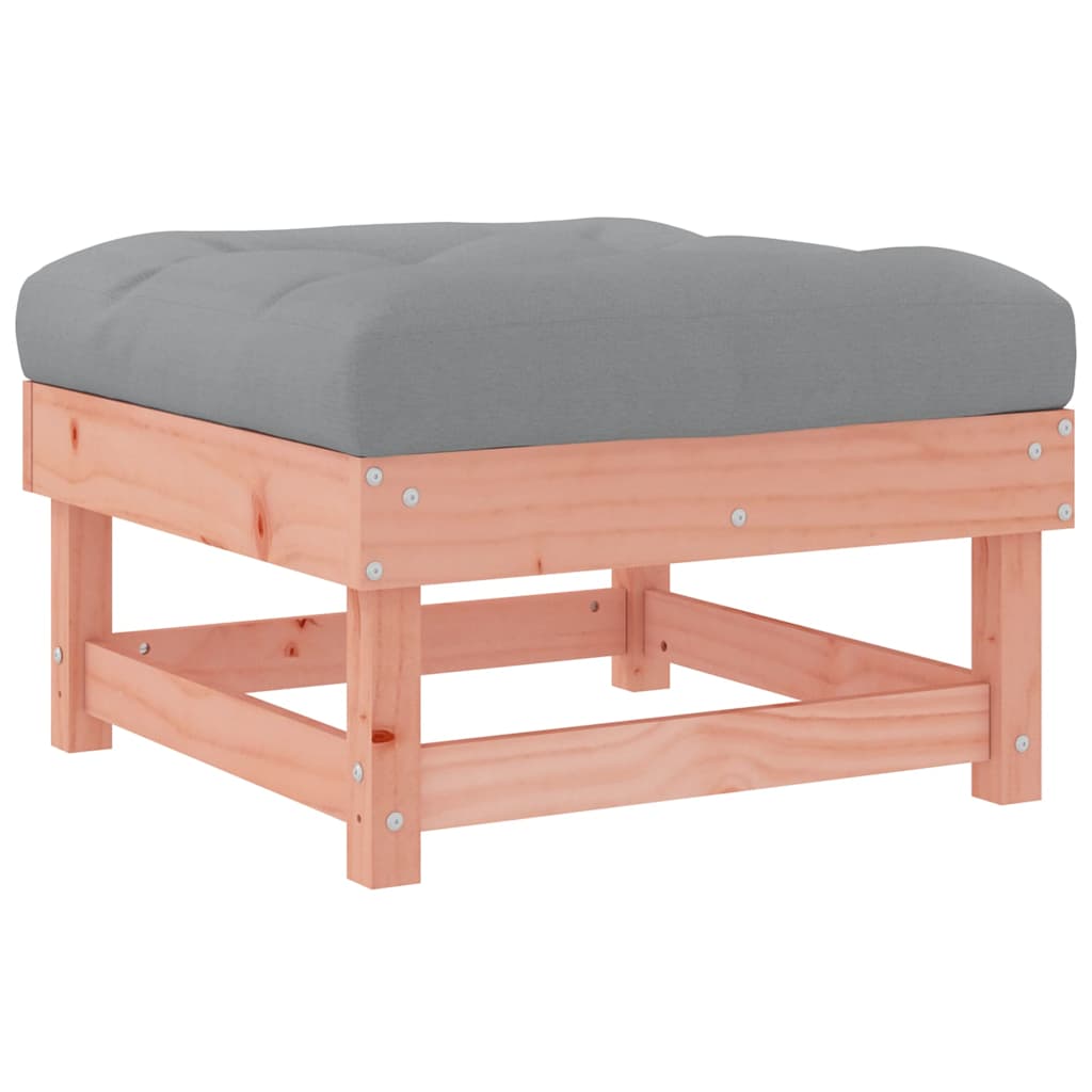 Gartenhocker mit Kissen Massivholz Douglasie