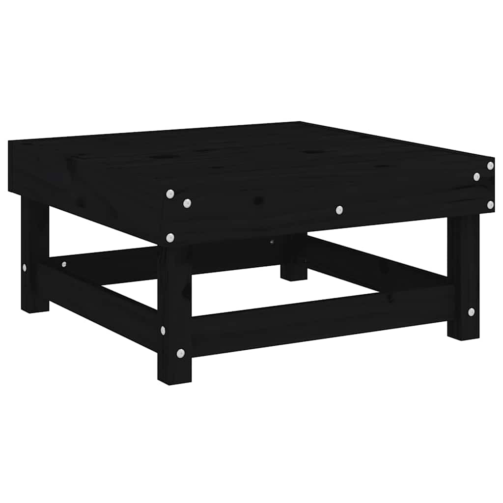 Gartenhocker mit Kissen 2 Stk. Schwarz Massivholz Kiefer