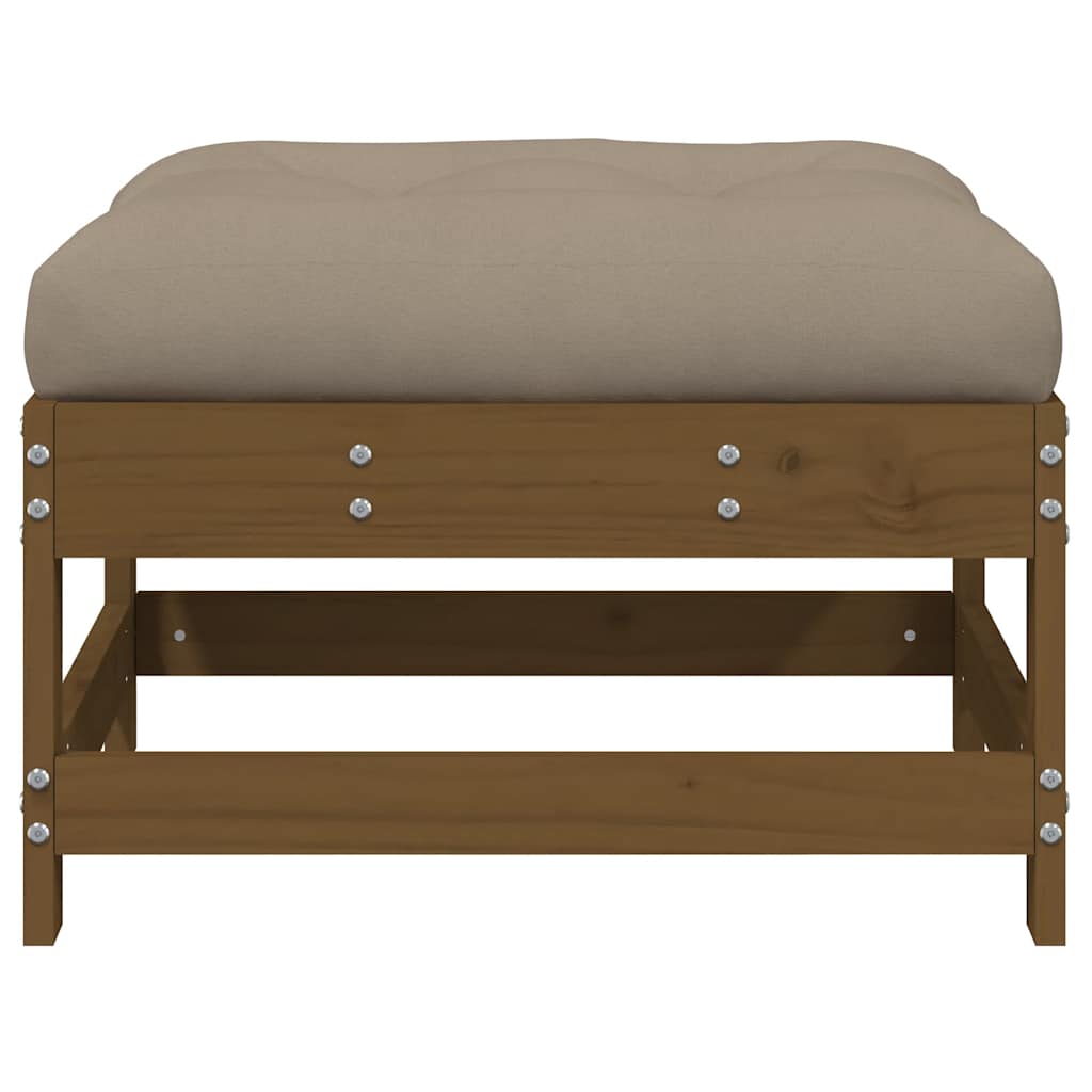 Gartenhocker mit Kissen 2 Stk. Honigbraun Massivholz Kiefer