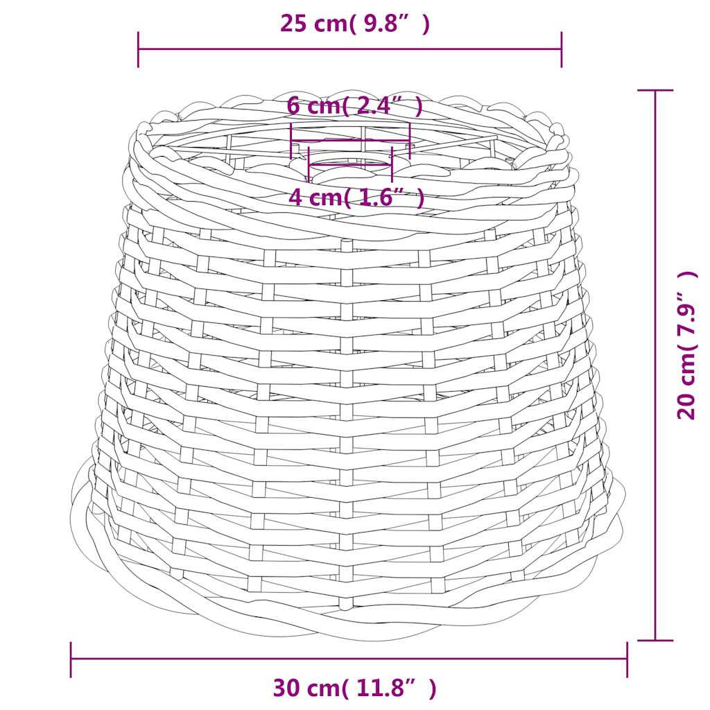 Lampenschirm Braun Ø30x20 cm Korbweide