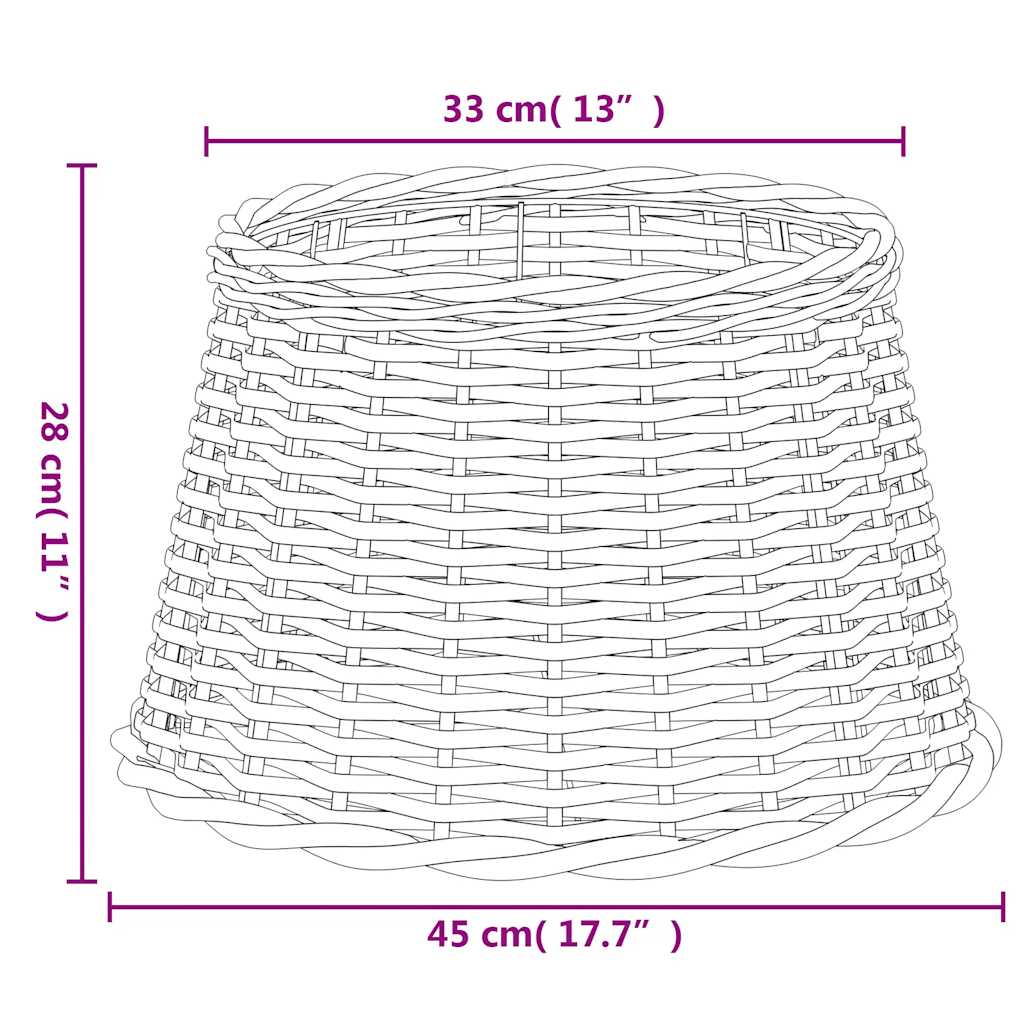 Lampenschirm Weiß Ø45x28 cm Korbweide