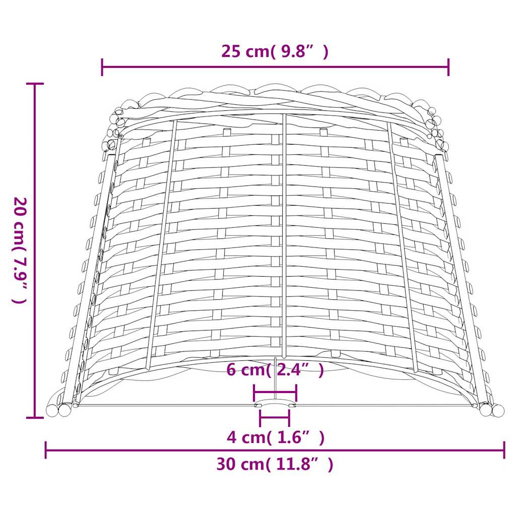 Lampenschirm Braun Ø30x20 cm Korbweide