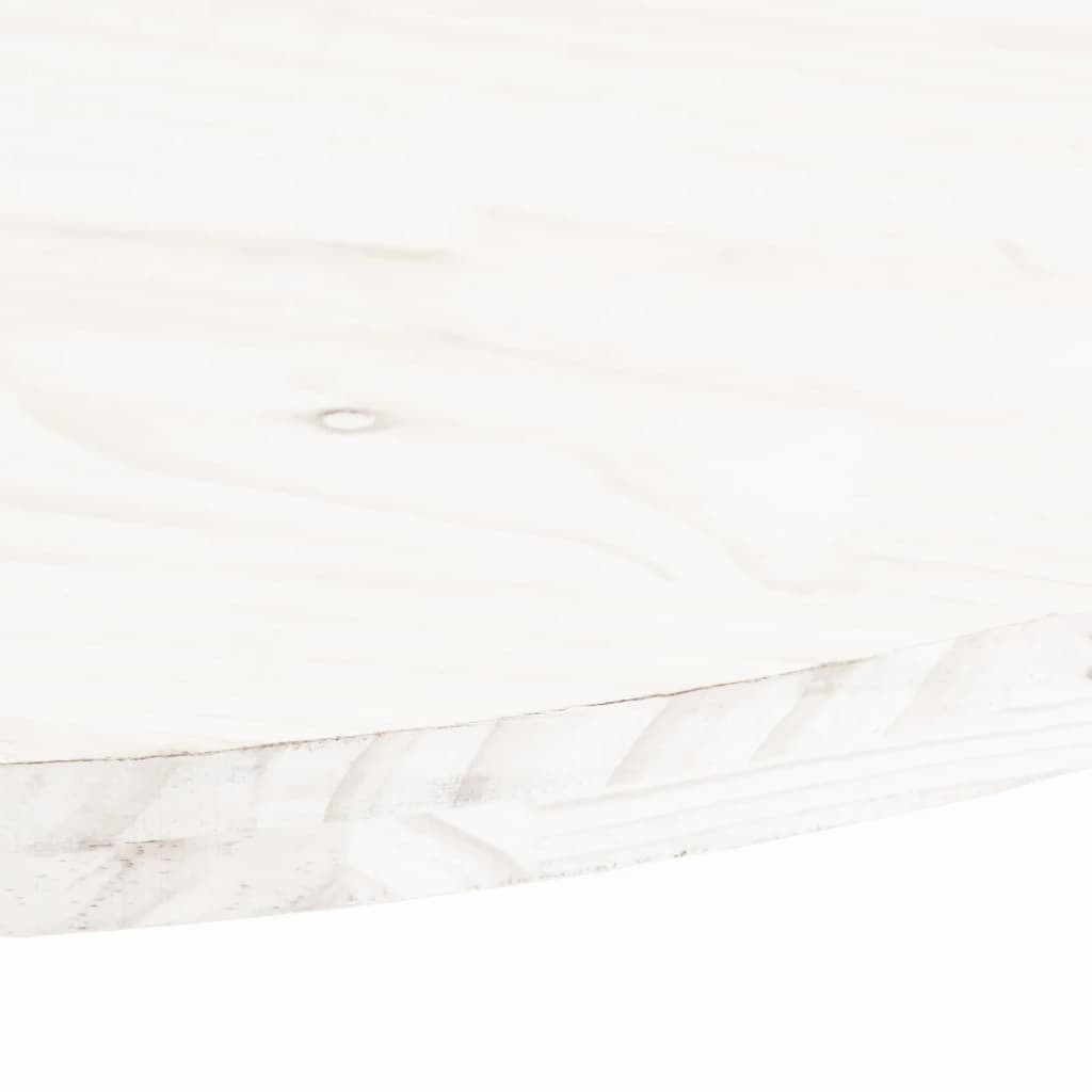 Tischplatte Weiß 70x35x2,5 cm Massivholz Kiefer Oval