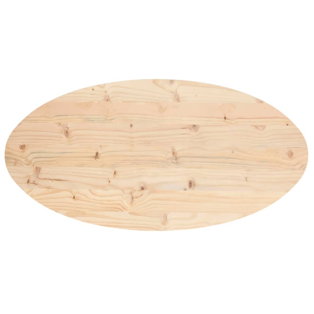 Tischplatte 90x45x2,5 cm Massivholz Kiefer Oval