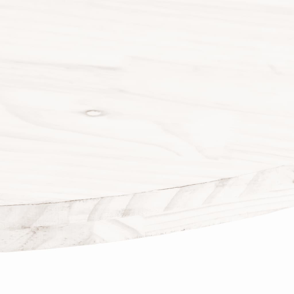 Tischplatte Weiß 100x50x2,5 cm Massivholz Kiefer Oval