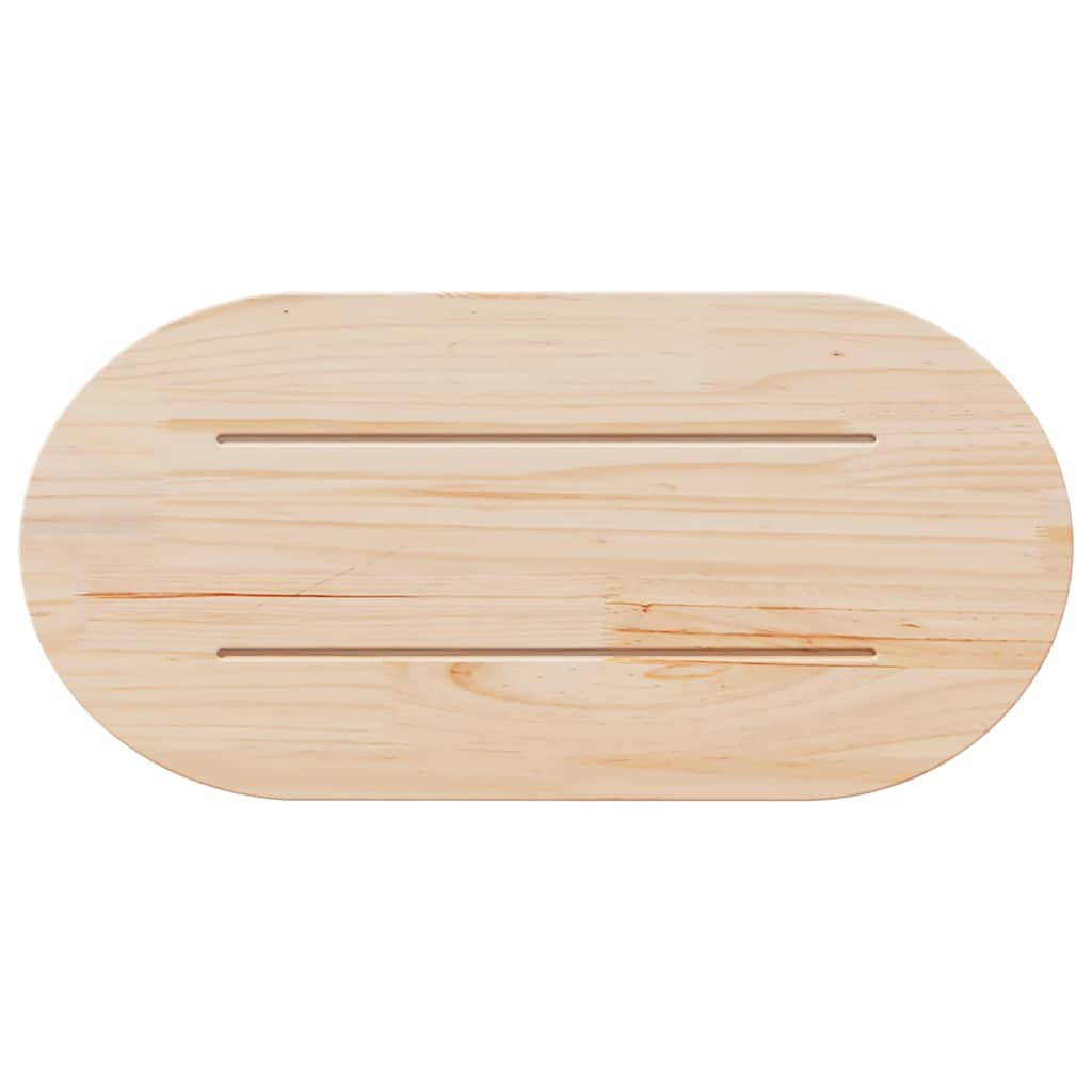 Tischplatte 70x35x2,5 cm Massivholz Kiefer Oval