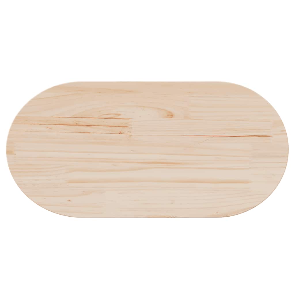 Tischplatte 70x35x2,5 cm Massivholz Kiefer Oval