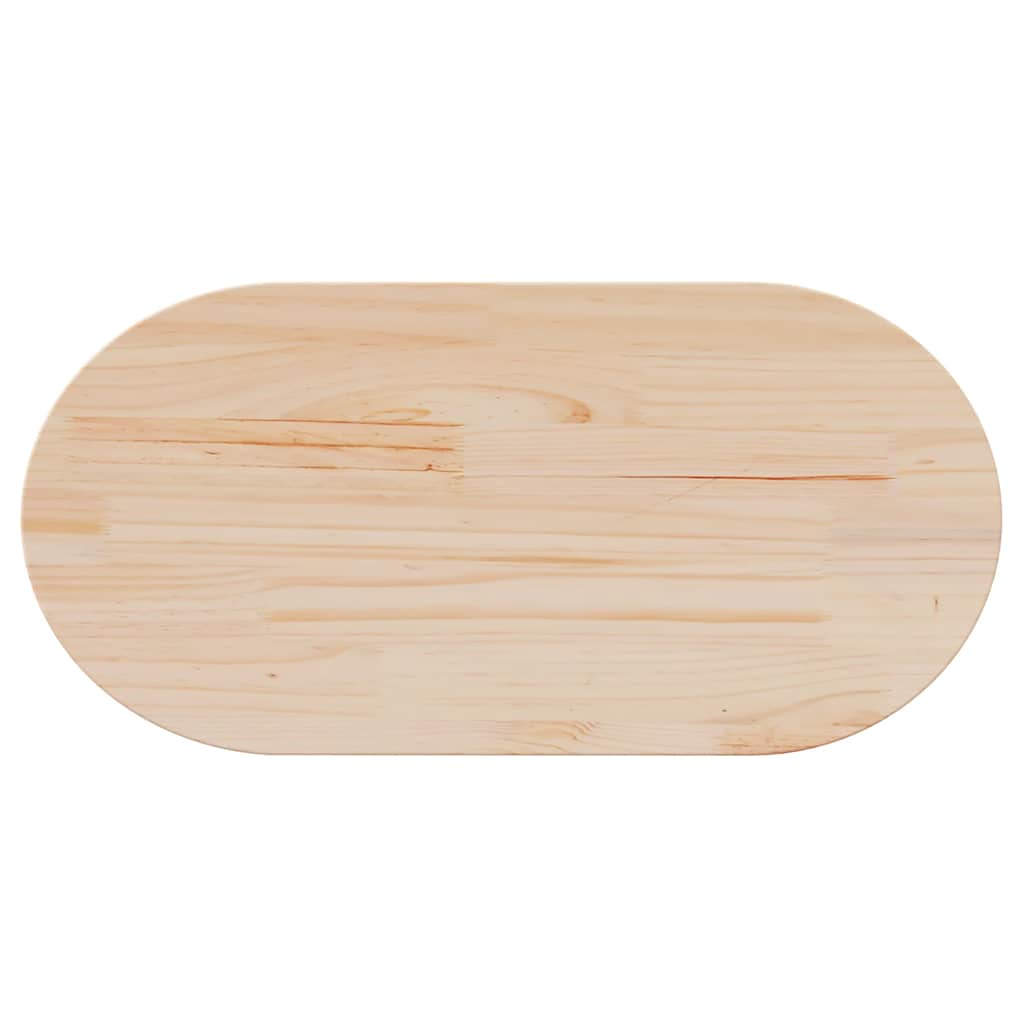 Tischplatte 80x40x2,5 cm Massivholz Kiefer Oval