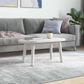 Tischplatte Weiß 80x40x2,5 cm Massivholz Kiefer Oval