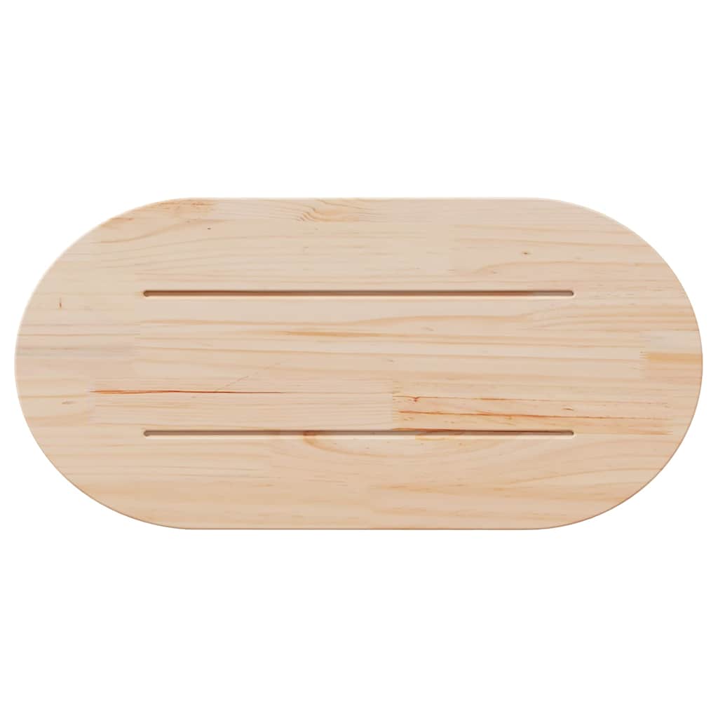 Tischplatte Weiß 80x40x2,5 cm Massivholz Kiefer Oval