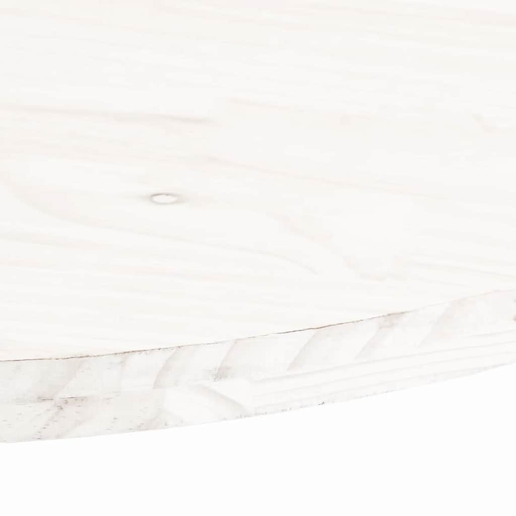 Tischplatte Weiß 80x40x2,5 cm Massivholz Kiefer Oval
