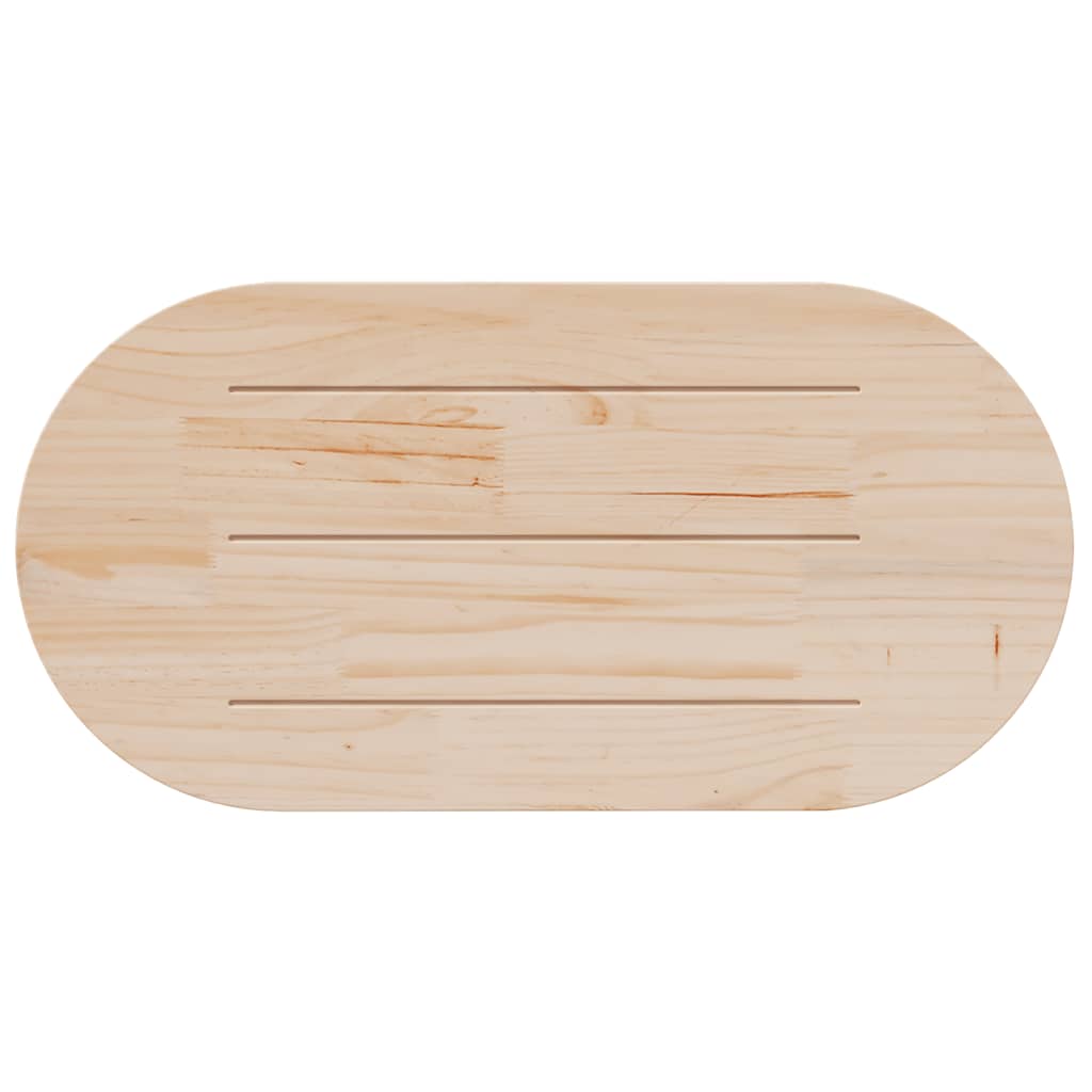 Tischplatte 100x50x2,5 cm Massivholz Kiefer Oval