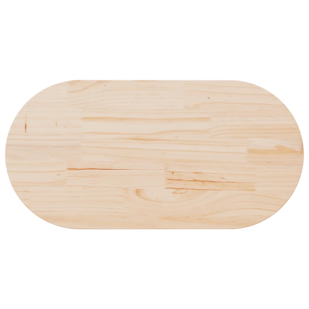 Tischplatte 100x50x2,5 cm Massivholz Kiefer Oval