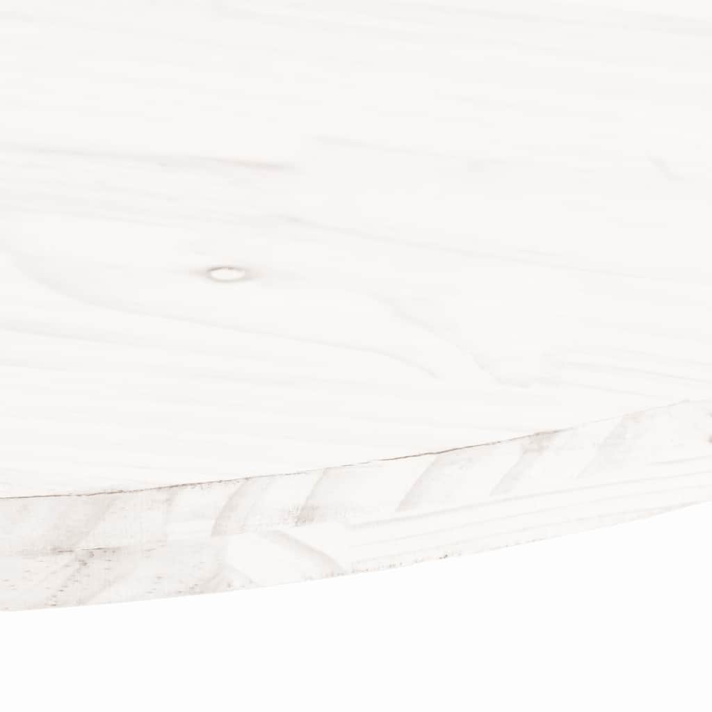 Tischplatte Weiß 100x50x2,5 cm Massivholz Kiefer Oval
