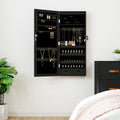 Spiegel-Schmuckschrank mit LED-Beleuchtung Wandmontage Schwarz