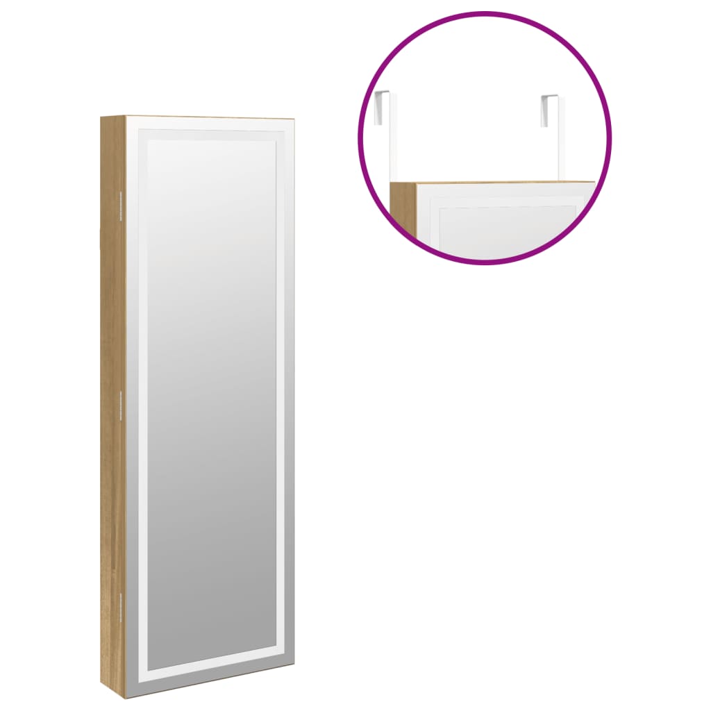 Spiegel-Schmuckschrank mit LED-Beleuchtung Wandmontage