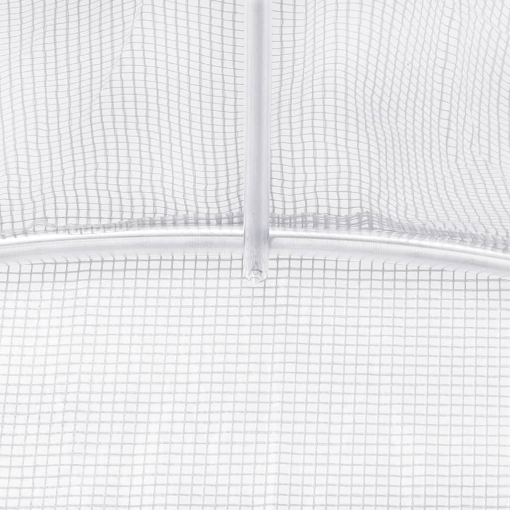 Gewächshaus mit Stahlrahmen Weiß 4 m² 2x2x2 m