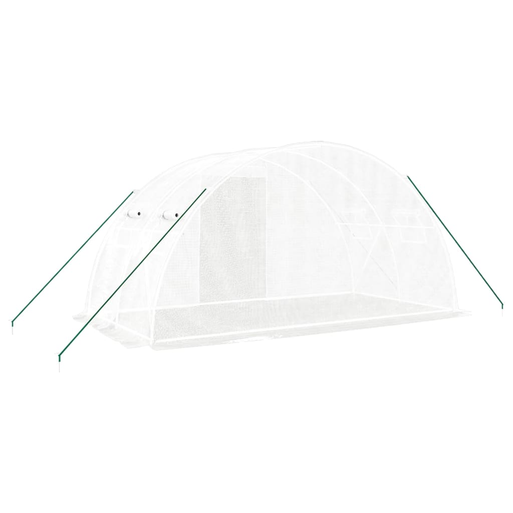 Gewächshaus mit Stahlrahmen Weiß 8 m² 4x2x2 m